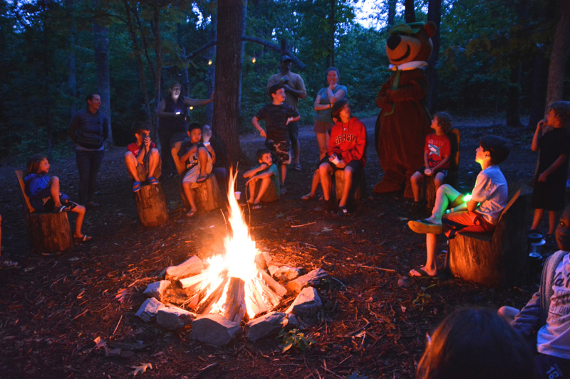campfire with yogi